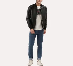 Adler Men's Black Bomber Leather Jacket