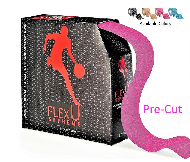 FlexU Kinesiology Tape Bulk Pack 140 Pre-Cut and Un-Cut I Shape Strips