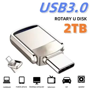 Mother's Day Gift 2TB Metal Pendrive 2 IN 1 OTG USB memory stick storage Flash pen Drives flash disk  2TB USB 3.0  Drive  Stick Type C pendrive  For Cellphone PC 2026