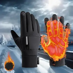 Touch screen Waterproof riding gloves, winter wool lining Warm slip and anti-slip sports gloves for both men and womenRAIMENTRY
