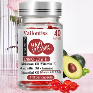 Hair Vitamin Capsules – 40pcs，Jasmine Scent Hair Oil Capsules, Nourishing Hair Serum for Smooth, Silky & Shiny Hair, Leave-In Hair Conditioner, Haircare