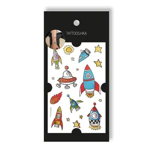 Rockets (GB-A182). Temporary Tattoos Realistic Water Proof Durable Body Art Ink Box Fake Tattoo Sticker Sheets for Men Women Kids Plant-Based Ink