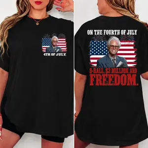Baby Billy 4th of July 8-Ball And 2 Million Shirt, Righteous Gemstones Patriotic USA Flag Tee, Funny Show Fireworks T-Shirt for Independence Day, MADE IN USA