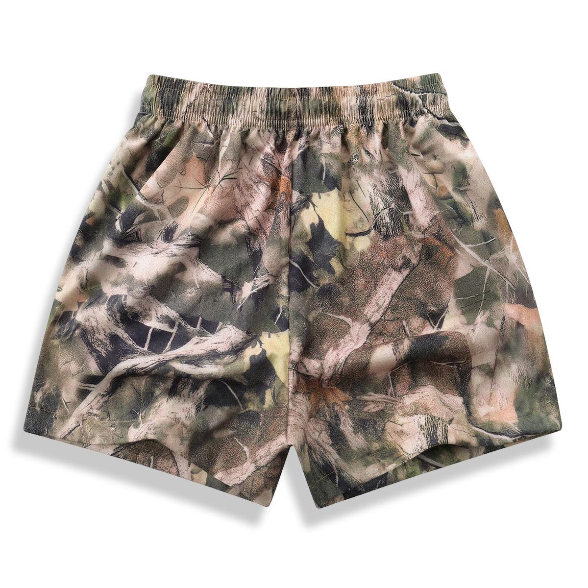 Women’s casual shorts with a simple camouflage pattern and a drawstring waist—perfect for summer wear and also suitable for wearing when going out. Summer shorts, women's clothing