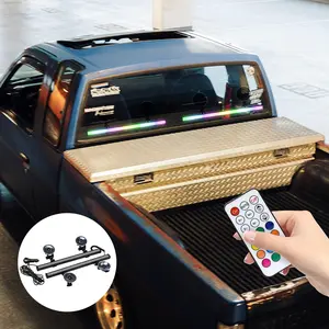 2 in 1 LED Car Strobe Warning Light With Sucker 12V 24V Colorful 7 modes Remote Control Emergency Flash Lights for Windshield Car Lighting Accessories