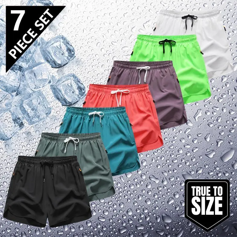 7-piece summer  thin fabric  quick drying beach   Drawstring Zipper Pocket ,,  Men'sBottoms for Daily Wear  Pack of5 5 sense gifts for him Summer swim trunks with quick drying Plain Beige Tropical Men's Casual Breathable Shorts