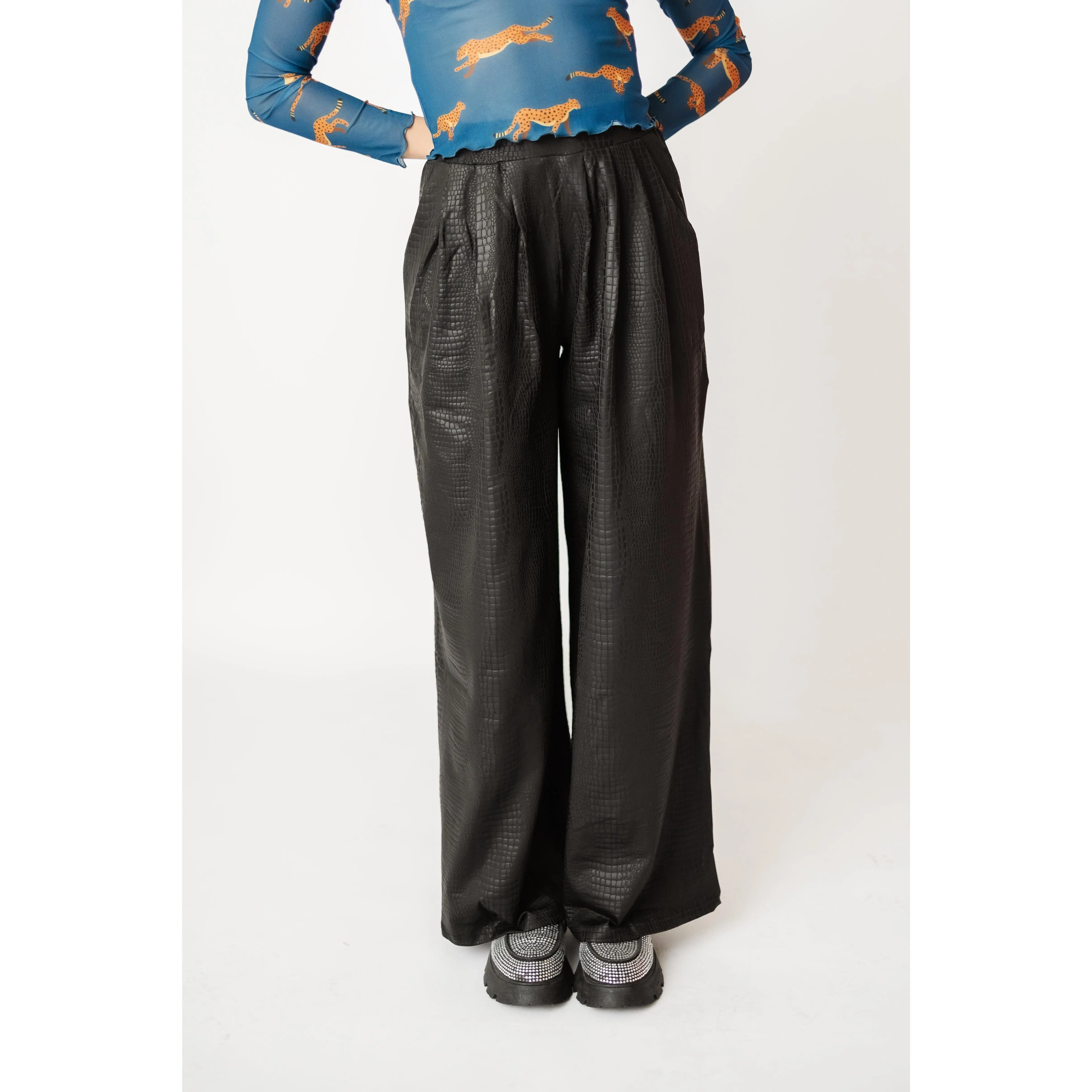 Told You So Metallic Pants - Matte Black