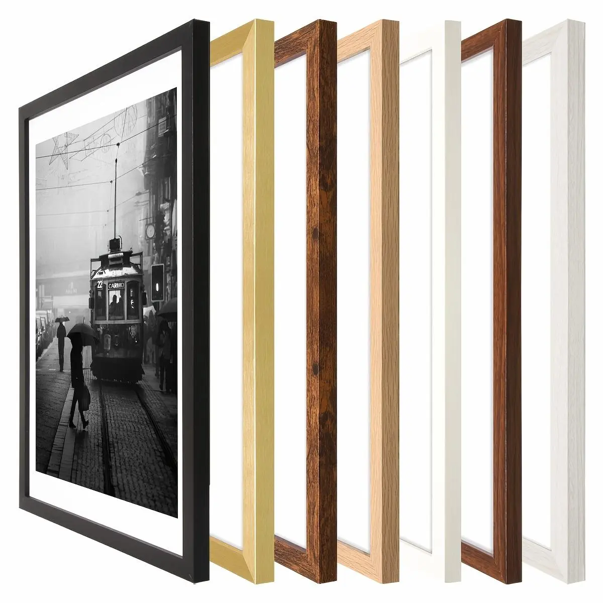 3pcs Classic Style 12x16in Vertical Oblong Poster Frames, Manufactured Wood Wall Decor for Bedroom and Office, Horizontal & Vertical Hanging, No Electricity Needed, Cute Room Decor, Multi-color, Photo Frames, Without Photo Paper