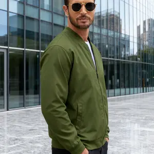 Men's Cotton Bomber Jacket Lightweight Flight Jackets Casual Softshell Varisty Jacket