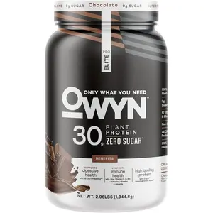 Elite Plant Based Protein Powder Chocolate Flavor with 32g Protein 0g Sugar and 3g Fiber for Muscle Recovery Strength and Daily Nutrition Dairy Free Gluten Free 2.9 lb