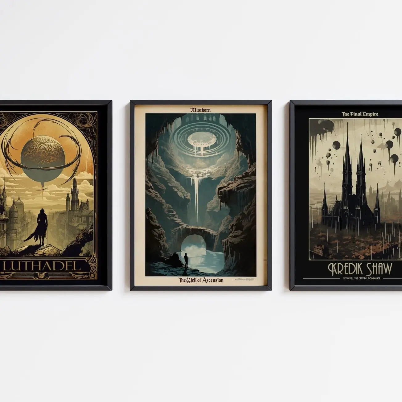 Mistborn Travel Poster Set: The Final Empire Wall Art