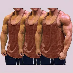 Men's Bodybuilding Stringer Tank Tops Y-Back Gym Fitness Workout Training Running T-Shirts Athletic Quick Dry Top