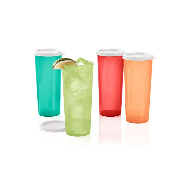 Tupperware 16oz / 470 mL Classic Tumblers | 4 tumblers with 4 seals