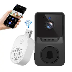 Wireless Video Doorbell Camera, Rechargeable 2.4G WiFi Only Wireless Doorbell Camera with Ring Chime, Indoor Outdoor Surveillance Camera, Wireless Smart Doorbell