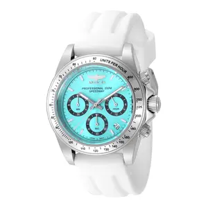 Invicta Men's 39mm Speedway Quartz Chronograph Robin's Egg Blue Silicone Strap Watch