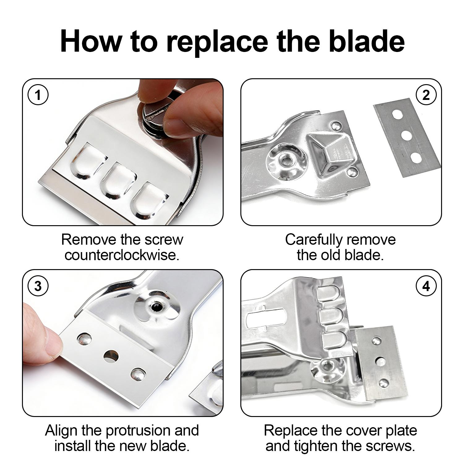 Razor Blade Scraper Tool, for Glass Ceramic and Induction Cooktops Glass Cooktop Stove Scraper with 5PCS Replacement Accessories for Glass Clean,Paint,Old Label,Decal Sticker,Adhesive Remover
