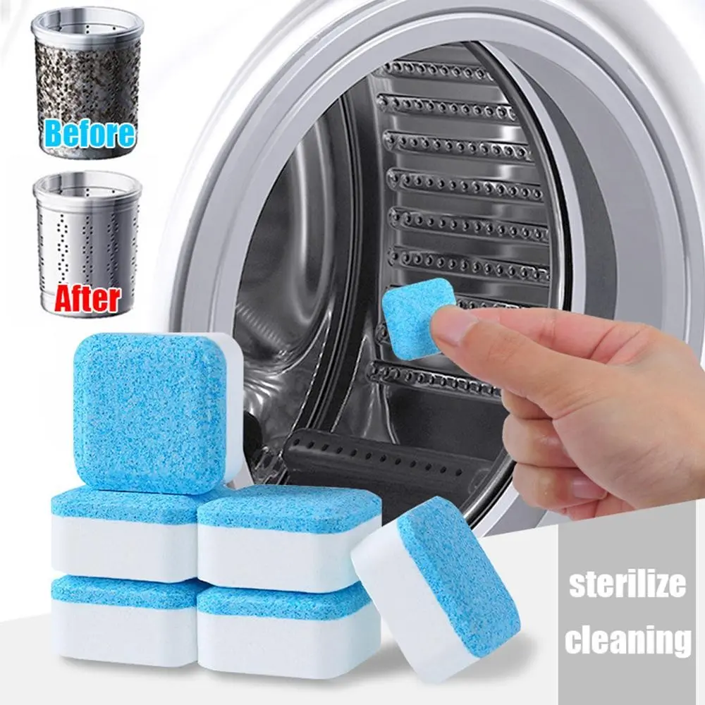 12pcs Washing Machine Cleaner Descaler, Cleaners Tablets, Deep Cleaning Tablets Household for He Front Loader Top Load Washer, Septic Safe Eco-Friendly Deodorizer, Soap Scum Remover, Household Cleaning Products