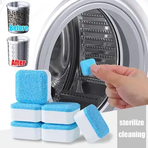 12pcs Washing Machine Cleaner Descaler, Deep Cleaning Tablets for He Front Loader Top Load Washer, Septic Safe Eco-Friendly Deodorizer, Soap Scum Remover