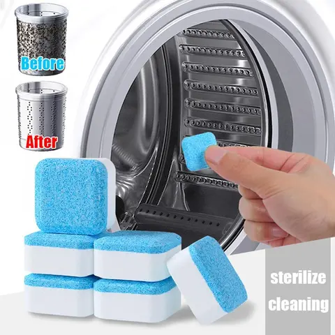 12pcs Washing Machine Cleaner Descaler, Cleaners Tablets, Deep Cleaning Tablets Household for He Front Loader Top Load Washer, Septic Safe Eco-Friendly Deodorizer, Soap Scum Remover, Household Cleaning Products, Household Cleaning Supply