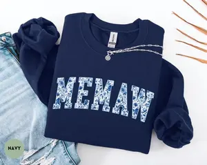 Floral Memaw Sweatshirt, New Grandma Gift Crewneck, Cute Baby Shower Gift for Memaw, Floral Grandma Sweater, Cozy Unisex Grandma Crewneck
