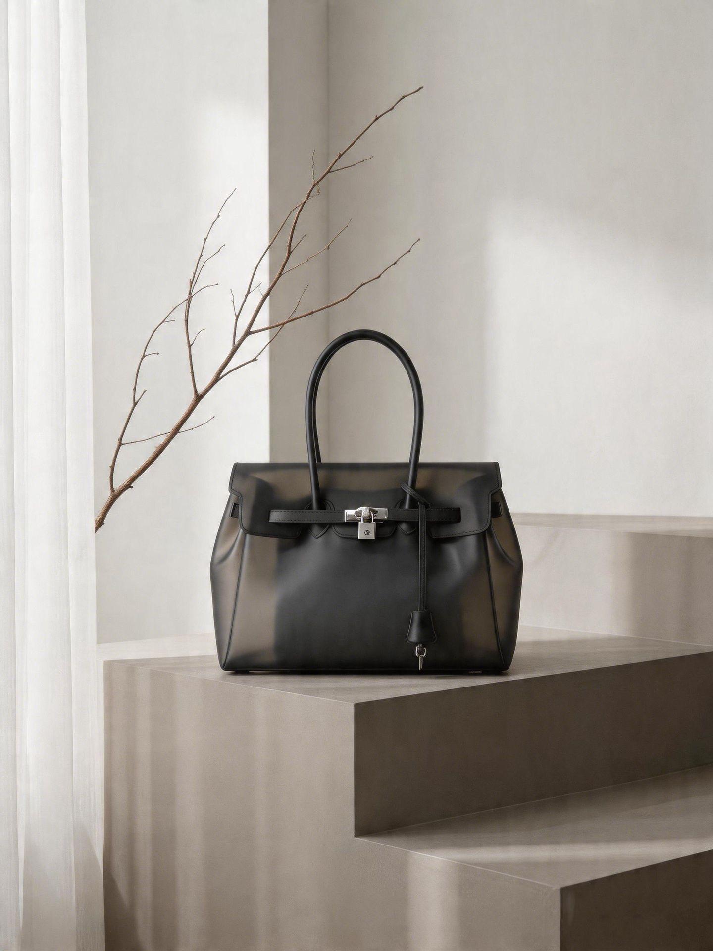 Handbag, TPU transparent jelly bag, shoulder bag, tote bag.