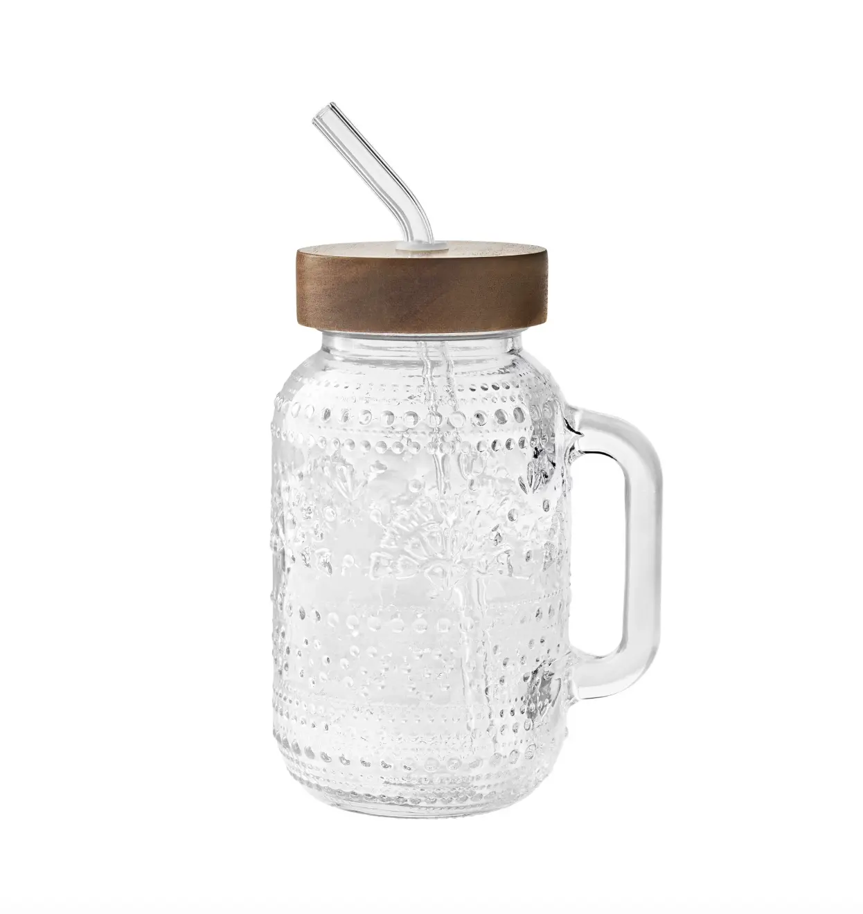 The Pioneer Woman Glass Tumbler, 32oz with Handle, Lid & Straw