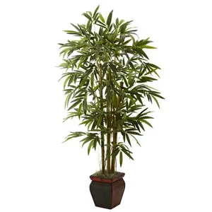 Nearly Natural  5.5&rsquo; Bamboo with Decorative Planter