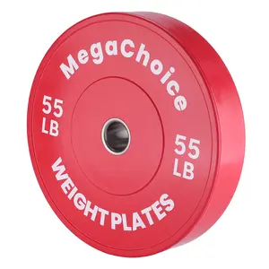55LB Red Rubber Bumper Plate | Printed 2-Inch Weight Plate | Durable Floor-Friendly Barbell Plate | Single Piece