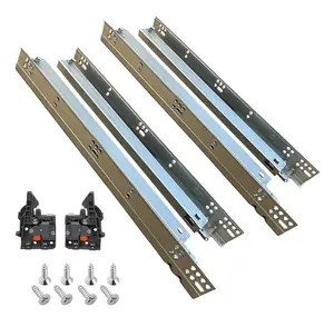 Premium 18 Inch Soft Close Undermount Slides for Cabinets - Full Extension & Adjustable Cold Rolled Steel
