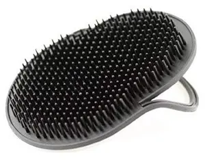 G.B.S  Palm Pocket Shampoo Brush - Made in USA with Round Bristles for Effective Scalp Massage (Black)