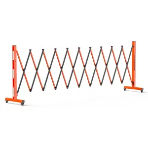 GARVEE Expandable 9FT Portable Folding Garden Fence with 360° Casters, Retractable Outdoor Safety Barrier Featuring Reflective Stickers for Driveway and Yard Protection