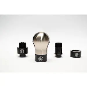 IN.FOCUS SHIFT Brushed Barbell Weighted Shiftknob 1.50lbs Precision Stainless Steel Shift Knob with Black Bases for Enhanced Precision