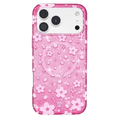 Velvet Caviar Cherry Glitter Magnetic iPhone Cover - Cute Shockproof Drop Protection Wireless Phone Shell, Cellphone Accessory with Protector - Fits iPhone 18 Pro Max, 18 Pro, 17, 16, 15 & More