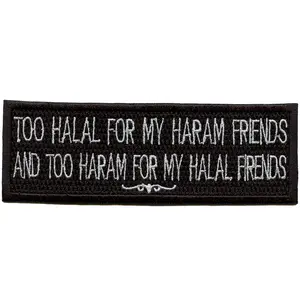 Halal For My Haram Patch Arabic Muslim Friends Embroidered Iron On
