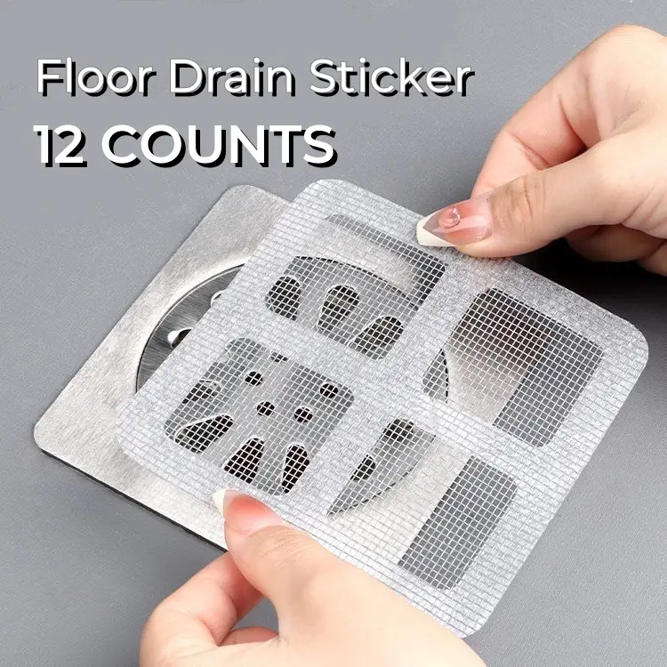 12 Counts Floor Drain Strainer Cover, Portable Drain Filter Screen for Hair Stopper,Sewer Hair Blocking Sticker,Disposable Hair Drain Sticker for Bath