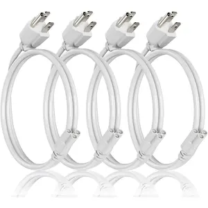 T8/T5 2FT Integrated LED Tube Light Fixture AC Power Cord  with 3-Prong  Plug for Garage, Workshop, Warehouse Commercial Lighting (4-Pack)