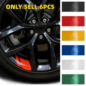 Shiny Car Wheel Rim Diamond Stickers, 6 Piece Set, Self-Adhesive, Fits 18-21 Inch Tires, Car Wheel Rim Decoration Stickers
