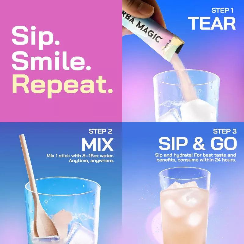 Yerba Magic Pink Potion - 10 Stick Pack | Instant Yerba Mate Tea