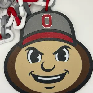 Raz 3Designs Brutus Buckeye 3D Printed Rally Chain 42 Inches Long with Removable Links, Custom Fit, and Official Brutus Medallion