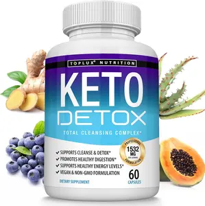 Toplux Keto Detox Pills Advanced Cleansing Extract – 1532 Mg Natural Acai Colon Cleanser Formula, Flush Toxins & Excess Waste, for Men Women, 60 Capsules, Supplement Healthcare