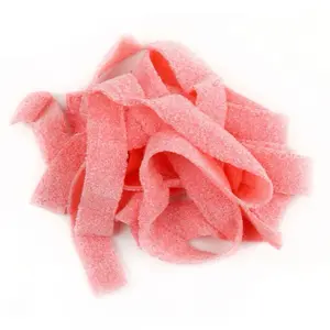 Sour Belts - Pink Lemonade Flavor Chewy Sour Pucker Candy Resealable Bag Tangy Sugar Coating Freshly Packaged Snack for Sour Candy Lovers Rich Blueberry Flavor Soft Chewy Texture
