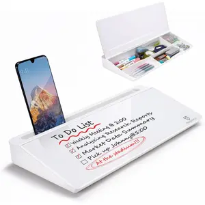 Small Desktop Whiteboard -Glass Dry Erase Board Computer Keyboard Stand White Board Surface Pad with Drawer, Desk Organizers with Accessories for , , School Supplies