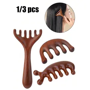 Wooden Head Massage Comb Set, Scalp Massager Tool, Relieve Stress, Promote Hair Growth, Perfect Gift for Women, Home Relaxation, Travel Use, Head Massagers
