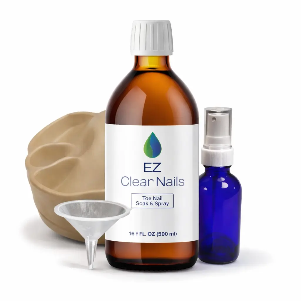 IodinePure EZ Clear Nails Natural Toenail Care Kit with Soak Tray & Daily Spray | 90-Day Nail Care System