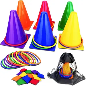 Summer Must‑Have 31PCS 3‑in‑1 Carnival Game Set, Soft Cones Bean Bags Ring Toss Outdoor Games, Kids Birthday Party Xmas Gift, Family Backyard Lawn & Indoor Group Activity Toys
