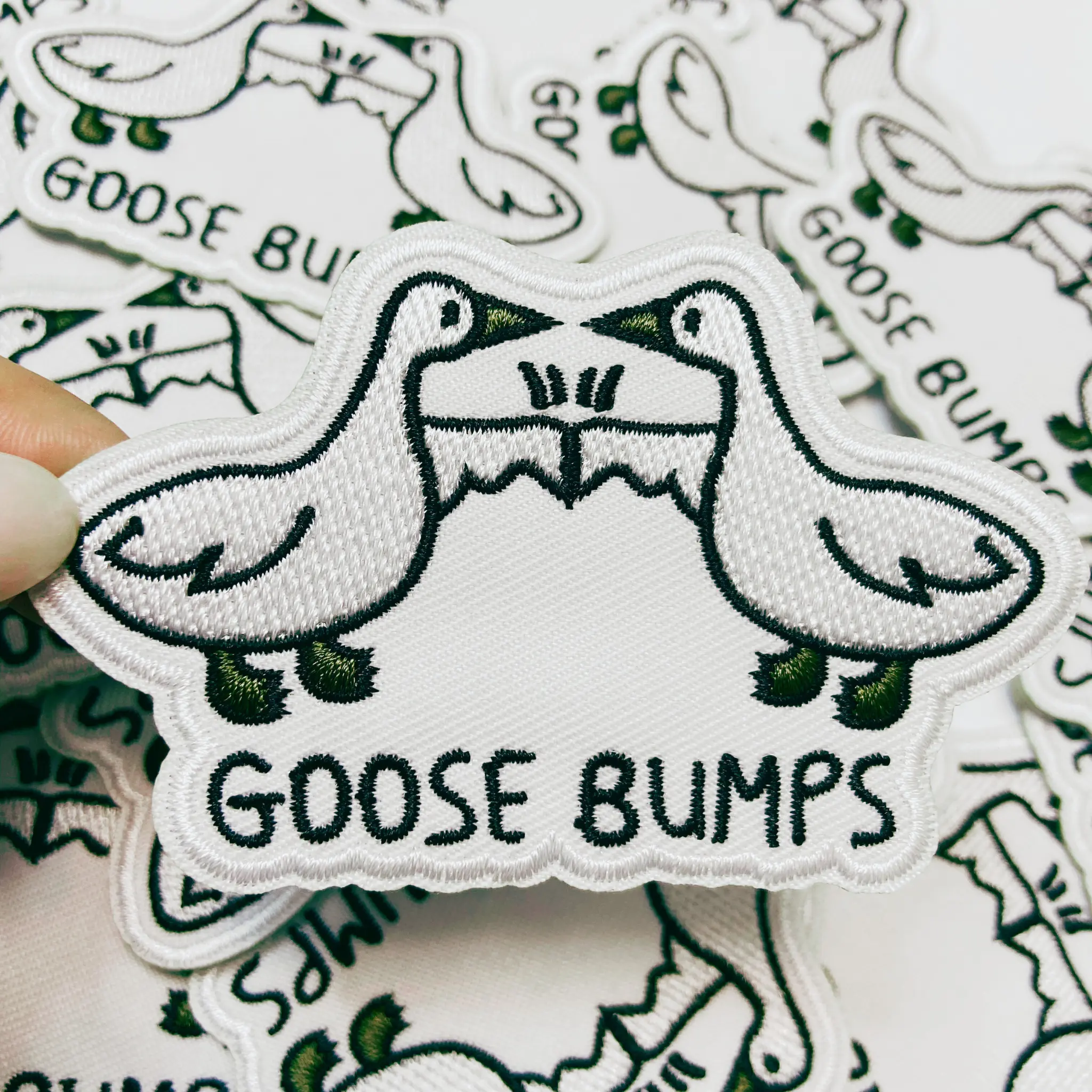 3.5" Goose Bumps -  Embroidered Hat Patch