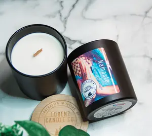 Lorenz Candle Co. - Namaste Candle 11oz (Ginger, Lime, Orange, & Apple) Modern, Vegan-Friendly, Eco-Friendly,  Soy Wax,  Wooden Wick Decor Scent Scented Freshener Decoration