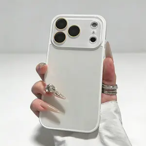 White Phone Case for iPhone 17 Pro Max 16 Pro 15 14 Plus 13 Smooth Full-Cover Soft-Edge Back Cover Protective Case Unisex Creative Personalized Protection