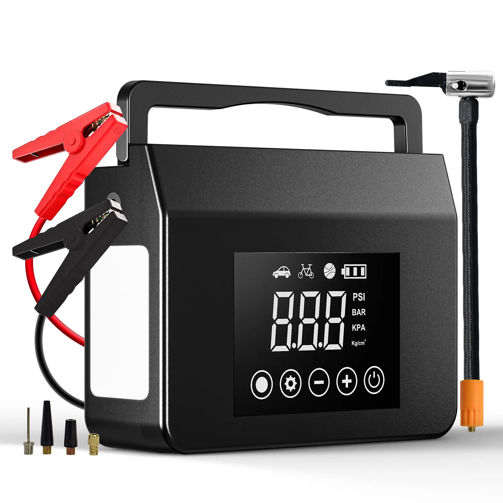 【Hieha】2026 Upgraded Portable Car Jump Starter, 4000A Battery Booster with 150PSI Tire Inflator, 15000mAh Power Bank & LED Emergency Light, 12V Emergency Starter for Cars, Trucks & SUVs