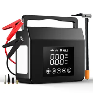 【Hieha】2026 Upgraded Portable Car Jump Starter, 4000A Battery Booster with 150PSI Tire Inflator, 15000mAh Power Bank & LED Emergency Light, 12V Emergency Starter for Cars, Trucks & SUVs